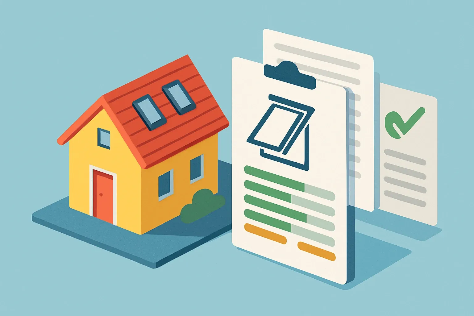 Generate an illustration for an article following this concept:

Keylite Roof Windows and EPDs: a snapshot
Keylite Roof Windows (keylite.co) is a focused daylighting brand with a broad lineup for pitched and flat roofs. If you sell into projects that ask for product‑specific EPDs, coverage matters. Here’s how Keylite’s range stacks up today, where the gaps likely are, and which competitors already show up with declarations in hand.

Ensure that you use no text, as this illustration will be used on international translations of the article..

Use an illustrative style (e.g. isometic) and don't generate in a photorealistic style.