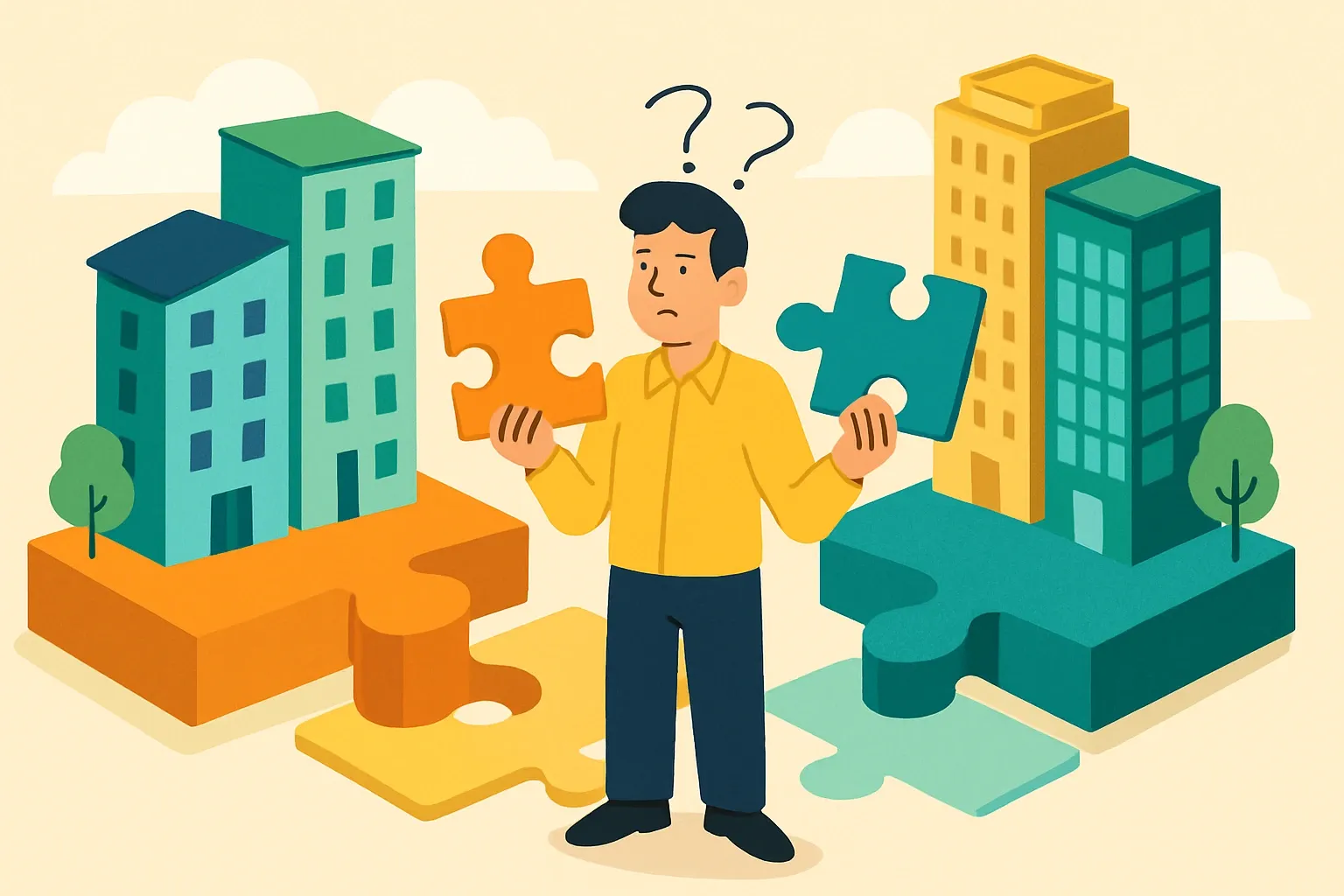 Generate an illustration for an article following this concept:

LEED v5 isn’t one-size-fits-all for multifamily
Commercial LEED headlines can mislead teams selling into apartments, student housing, and senior living. New registrations for commercial BD+C, ID+C, and O+M close under v4/v4.1 on June 30, 2026, then v5 is the path for new registrations, while certified timelines extend years beyond. Residential pathways do not track on the same calender. For manufacturers and architects, that split changes how products are positioned, which documents matter first, and how to speak to owners without overselling or missing easy wins.

Ensure that you use no text, as this illustration will be used on international translations of the article..

Use an illustrative style (e.g. isometic) and don't generate in a photorealistic style.