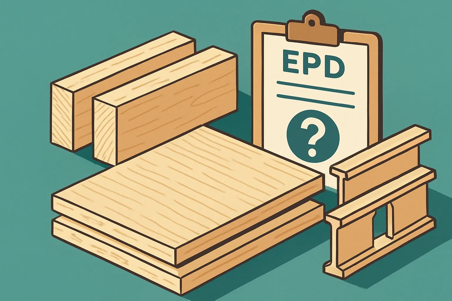 Generate an illustration for an article following this concept:

Nordic Structures: mass timber lineup and EPD reality
Nordic Structures is a vertically integrated Canadian mass timber player known for CLT panels, glulam, and engineered I‑joists. If you’re bidding projects where EPDs tilt decisions, the question is simple. How completely do their declarations cover the catalog, and where could a missing EPD cost a spec on a LEED v5‑targeted job?

Ensure that you use no text, as this illustration will be used on international translations of the article..

Use an illustrative style (e.g. isometic) and don't generate in a photorealistic style.