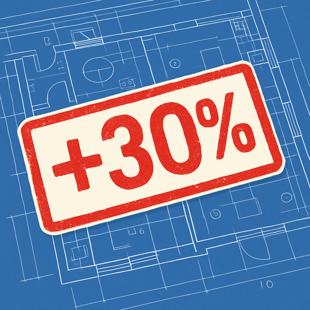 Blueprint with penalty stamp