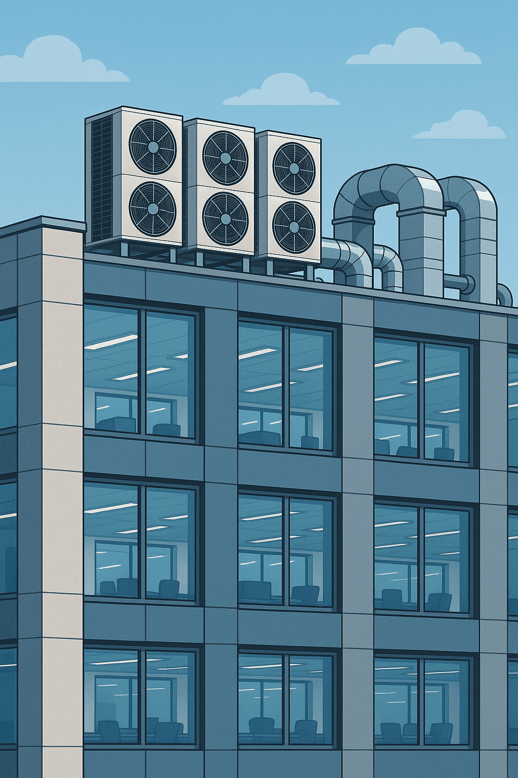 Building with HVAC System Visible