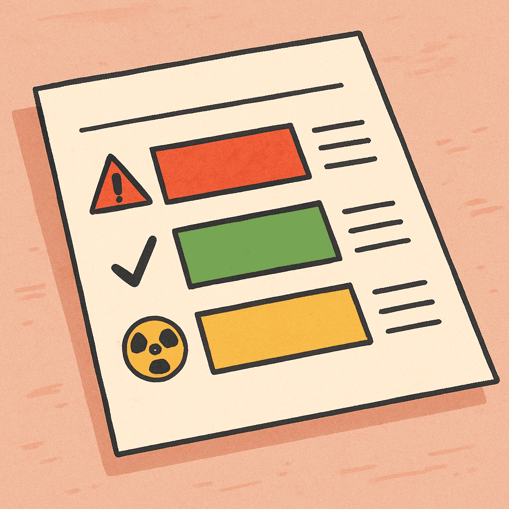List with three types of waste