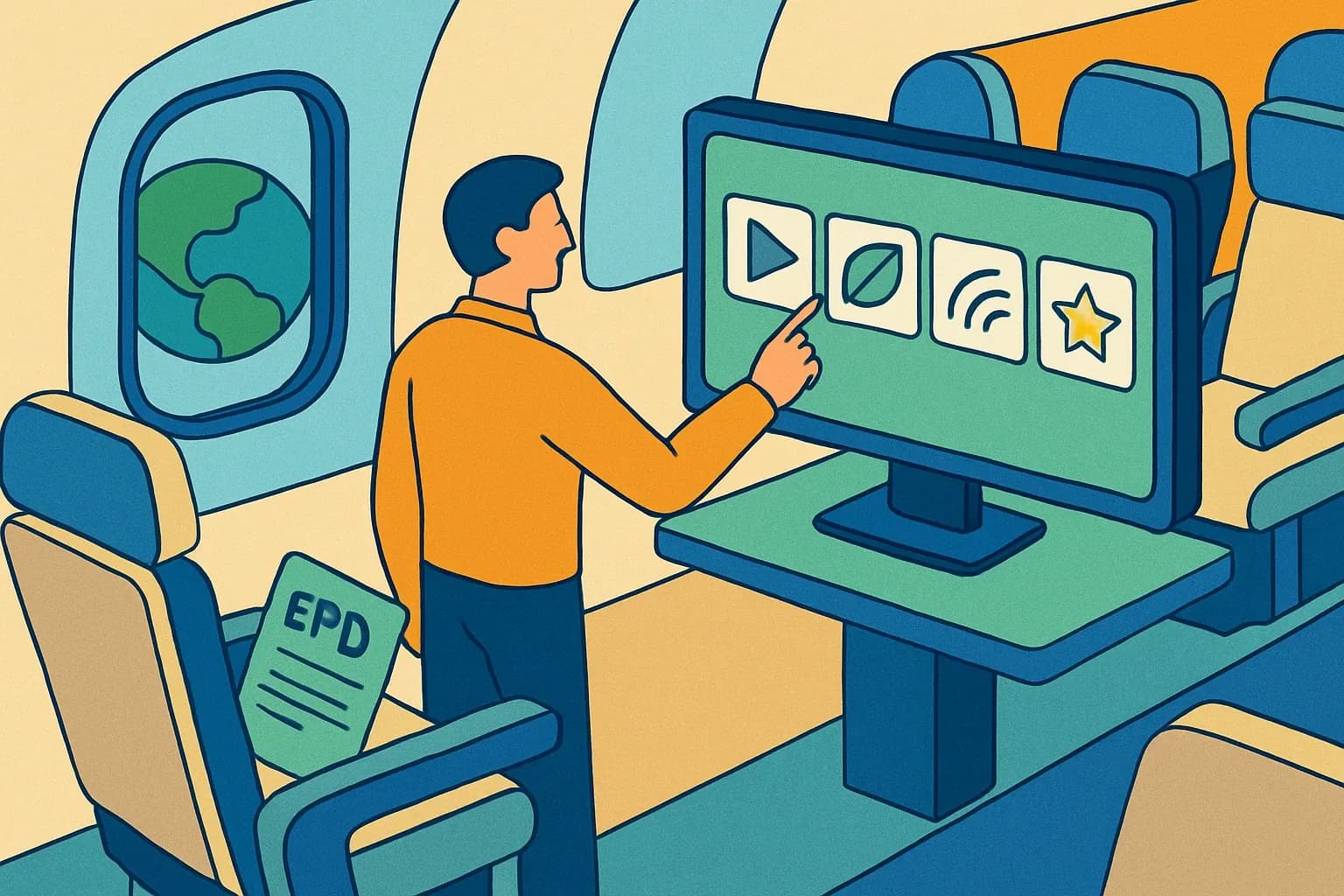 Generate an illustration for an article following this concept:

Global GreenTag International: EPD Program Operator Snapshot
Shopping for an EPD program operator can feel like picking a streaming service before a long flight. You need broad compatibility, dependable verification, and no surprises mid‑journey. Here is how Global GreenTag International’s EPD Program stacks up for building‑product manufacturers who care about speed to spec and clean comparisons.

Ensure that you use no text, as this illustration will be used on international translations of the article..

Use an illustrative style (e.g. isometic) and don't generate in a photorealistic style.