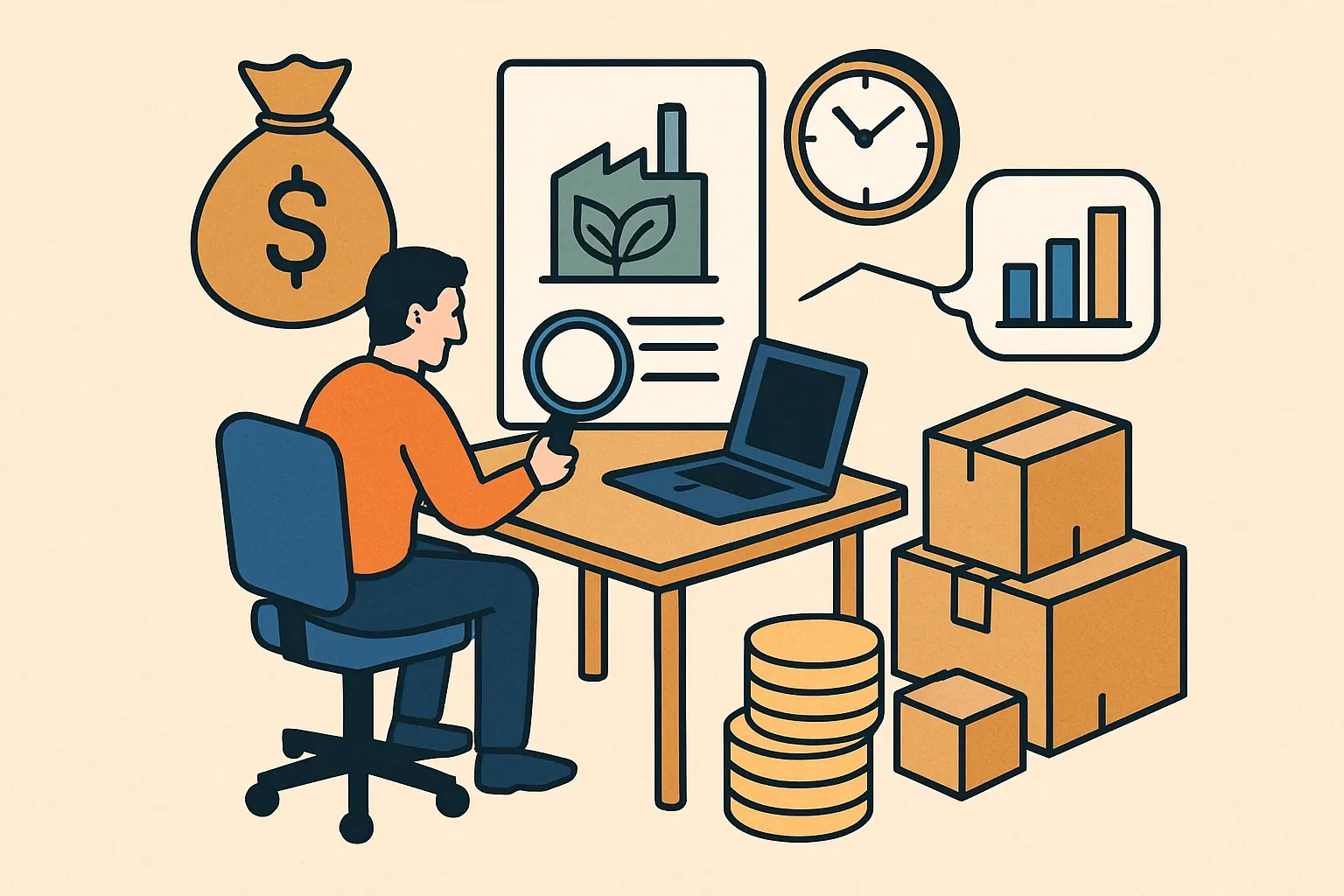 Generate an illustration for an article following this concept:

EPDs On A Budget: What To Do First
Small budget, big portfolio, and more requests for EPDs than hours in the week. Here is a simple, commercial-first way to decide which product families go first so sales does not stall, specs do not slip, and renewal surprises do not eat next quarter’s pipeline.

Ensure that you use no text, as this illustration will be used on international translations of the article..

Use an illustrative style (e.g. isometic) and don't generate in a photorealistic style.