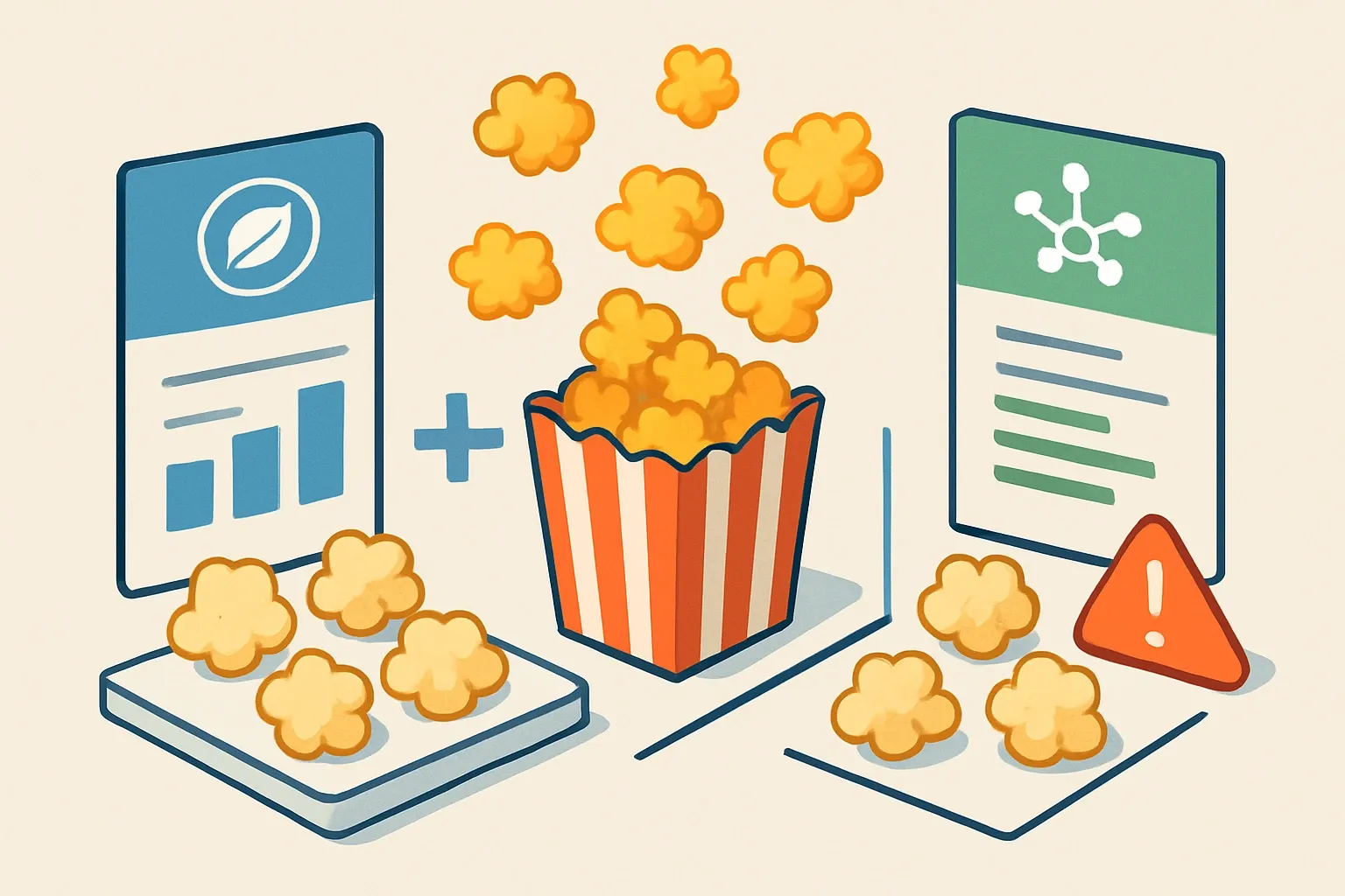 Generate an illustration for an article following this concept:

Averaging and Grouping Rules for HPDs vs. EPDs
Configurable products spawn SKUs like popcorn, which is great for sales and a headache for documentation. The trick is knowing when a family can live under one declaration and when it must split. EPDs usually cap the spread across variants tightly, while HPDs look for formulation similarity. Get the line wrong and teams either overcomplicate with too many documents or oversimplify and invite red flags. Here is a crisp playbook to keep health and carbon paperwork aligned with reality, not wishful thinking.

Ensure that you use no text, as this illustration will be used on international translations of the article..

Use an illustrative style (e.g. isometic) and don't generate in a photorealistic style.
