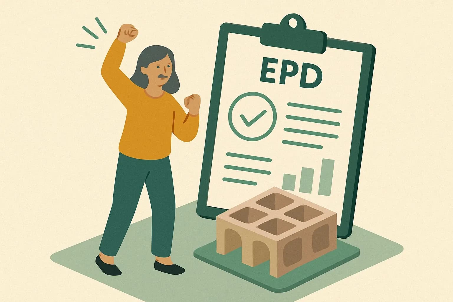 Generate an illustration for an article following this concept:

Congrats, Foermli’s first EPDs are live
Void former systems just got a new spec‑ready option. Foermli has published its debut Environmental Product Declaration for its modular void former system, giving structural and sustainability teams verified numbers they can cite in submittals. For a category where many products still rely on marketing PDFs, this moves the conversation to third‑party proof and helps projects keep design intent without last‑minute swaps.

Ensure that you use no text, as this illustration will be used on international translations of the article..

Use an illustrative style (e.g. isometic) and don't generate in a photorealistic style.