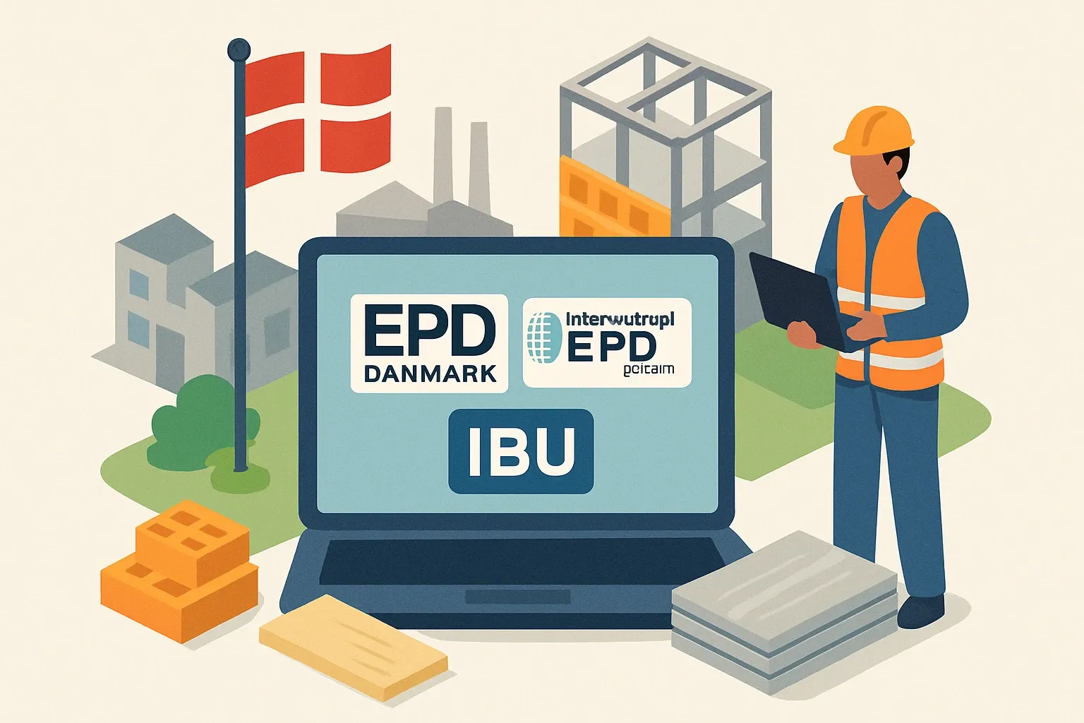 Generate an illustration for an article following this concept:

Which program operators do Danish manufacturers use?
If you make building products in Denmark and need an EN 15804 EPD, the fastest path is picking a program operator that specifiers already trust in your sales markets. Here is the short list Danish teams lean on, why they choose them, and how to decide quickly without burning weeks in meetings.

Ensure that you use no text, as this illustration will be used on international translations of the article..

Use an illustrative style (e.g. isometic) and don't generate in a photorealistic style.