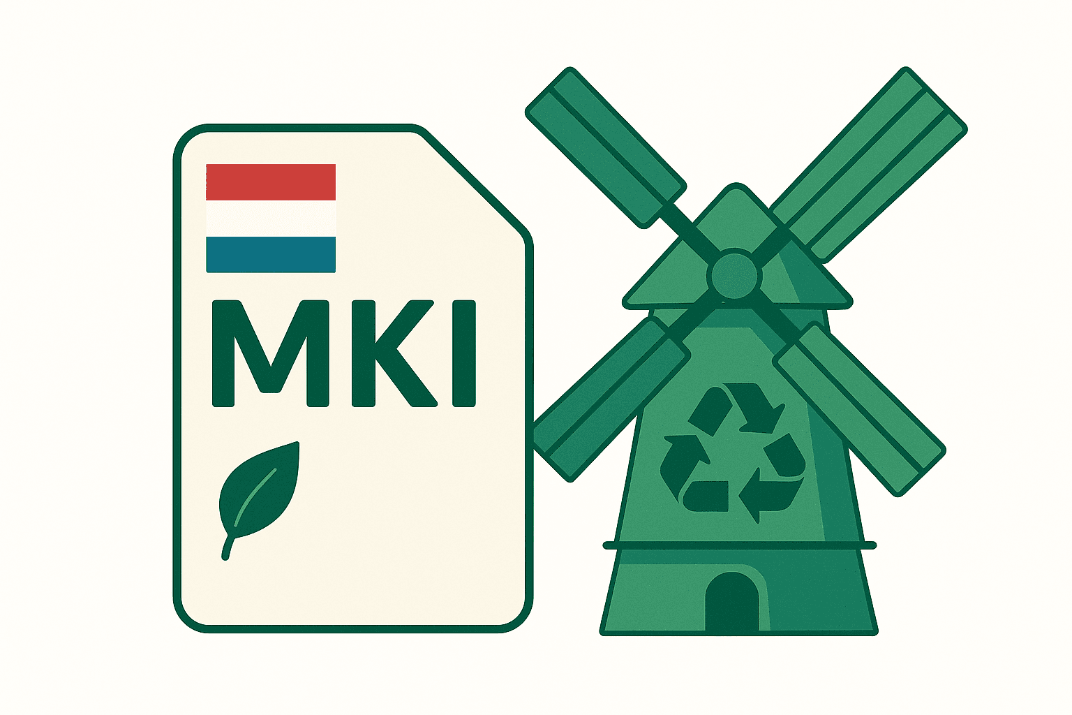 MKI Label and Windmill with Dutch Flag