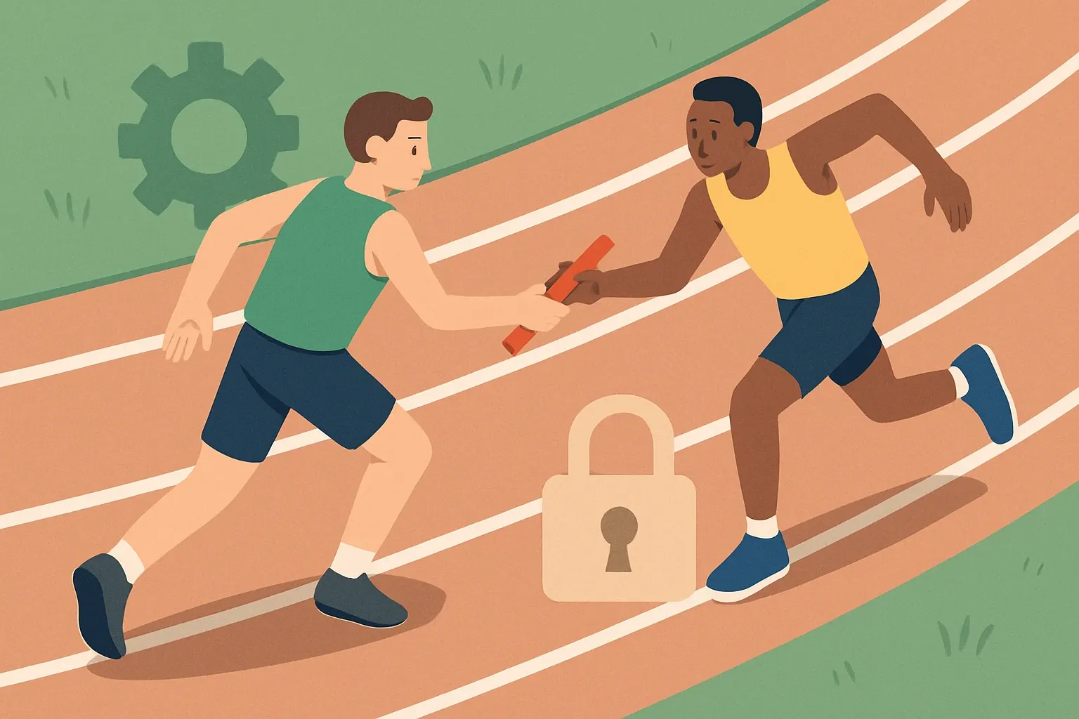 Generate an illustration for an article following this concept:

Switching EPD providers without starting from zero
Handing off an EPD or LCA should feel like passing a clean baton, not chasing a moving train. If a previous consultant holds the model or drags their feet, teams lose time and bids. Here is what you can legally and practically reuse, what is likely locked behind IP, and when a quick refresh turns into a full re‑model so you can plan budget and timelines with eyes wide open.

Ensure that you use no text, as this illustration will be used on international translations of the article..

Use an illustrative style (e.g. isometic) and don't generate in a photorealistic style.