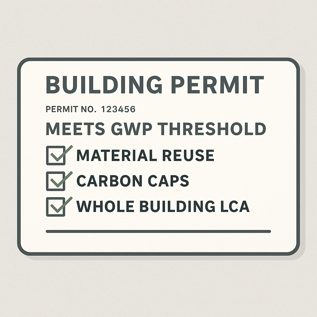 Permit form with three checkboxes — each marked “Meets GWP Threshold” — for each compliance path