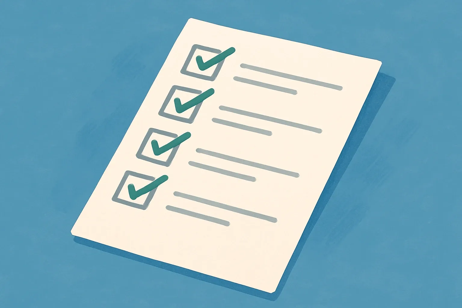 A simple bid document with checkboxes labeled PCR, Operator, Verification, Modules, Registry, each ticked in green to convey readiness.