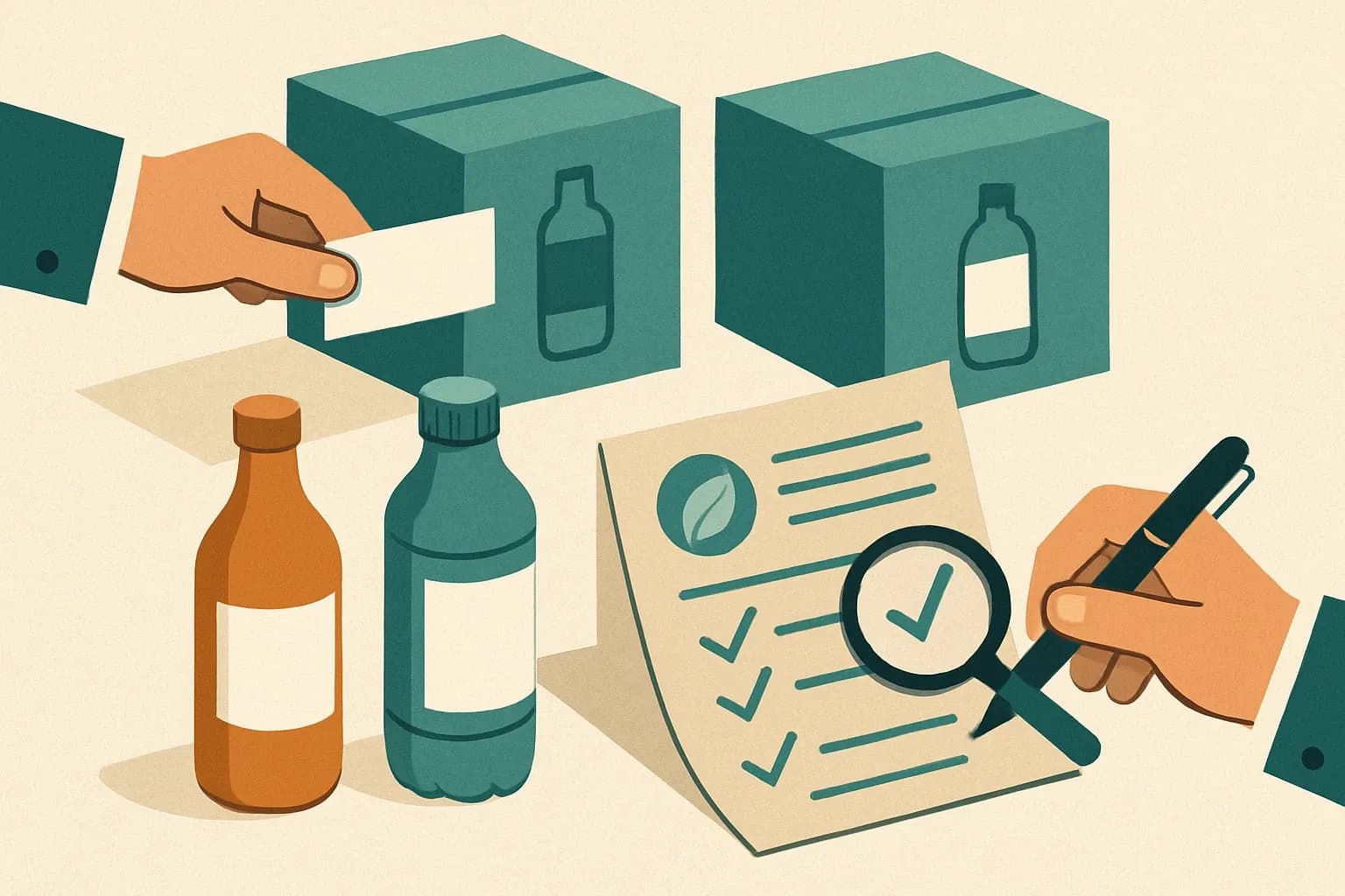 Generate an illustration for an article following this concept:
White-label and private-label EPDs, explained
Want one LCA and EPD that works across multiple brands without rebuilding everything from scratch? White-label and private-label setups can do that, but they only fly when the products are truly the same where it counts, and the paperwork proves it. Here is the pragmatic playbook so you can reuse results confidently, pass verification, and keep bids moving.
Ensure that you use no text, as this illustration will be used on international translations of the article..
Use an illustrative style (e.g. isometic) and don't generate in a photorealistic style.