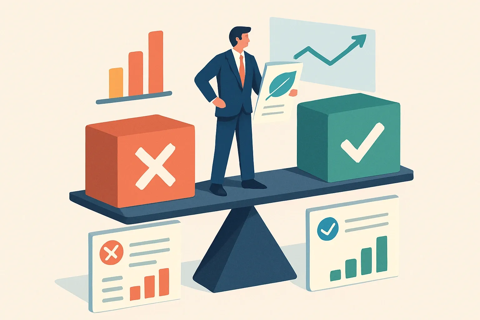 Generate an illustration for an article following this concept:
Build an EPD Win‑Loss Engine
Sales leaders feel the EPD effect every week but rarely see it quantified. Bids get tossed for missing declarations, or a competitor wins on a carbon threshold nobody captured in CRM. A lightweight, shared dataset turns those moments into numbers leaders can act on, so EPD strategy reads like revenue protected and revenue unlocked, not paperwork.
Ensure that you use no text, as this illustration will be used on international translations of the article..
Use an illustrative style (e.g. isometic) and don't generate in a photorealistic style.
