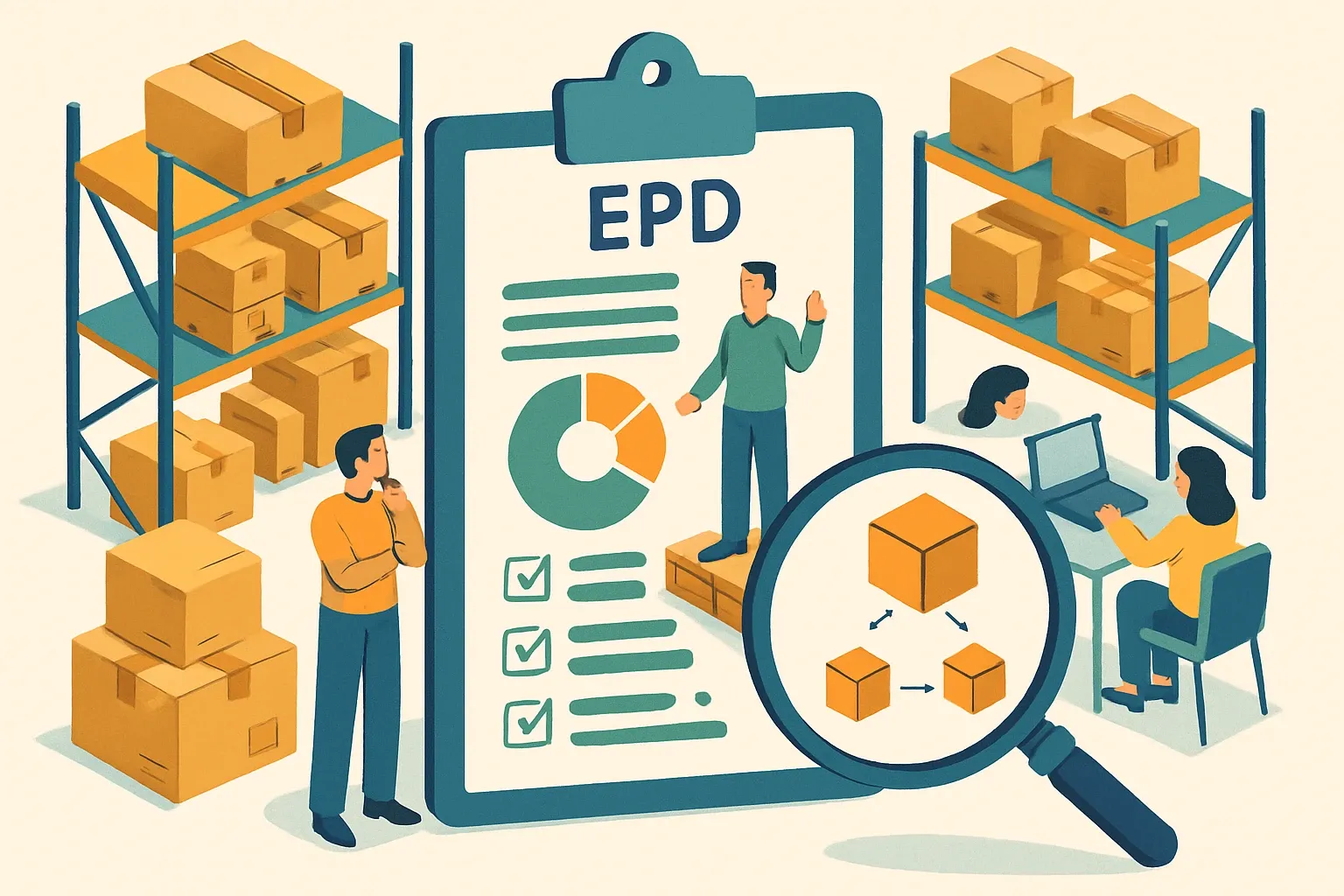 Generate an illustration for an article following this concept:
Family EPDs: When One Is Enough
Got dozens of SKUs and a limited budget. A well‑built family EPD can legally cover more of them than most teams assume, which changes the ROI math fast. The trick is separating marketing differences from what truly shifts the LCA, then checking program rules before you multiply declarations.
Ensure that you use no text, as this illustration will be used on international translations of the article..
Use an illustrative style (e.g. isometic) and don't generate in a photorealistic style.