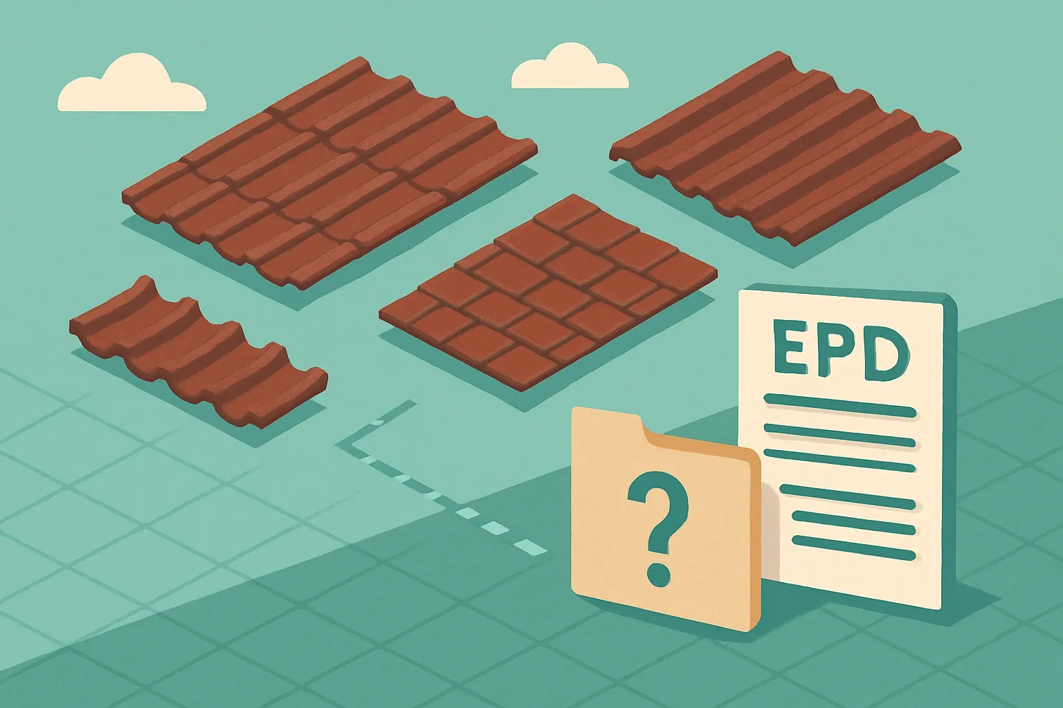 Generate an illustration for an article following this concept:
Gerard Roofs: products, profiles, and the EPD gap
Gerard is a pure play in stone‑coated steel. That focus builds brand clarity, yet it also raises the stakes on environmental disclosure. Here’s how their lineup stacks up today, where EPDs are missing, and why it matters for getting specified on projects that increasingly prefer third‑party verified data.
Ensure that you use no text, as this illustration will be used on international translations of the article..
Use an illustrative style (e.g. isometic) and don't generate in a photorealistic style.